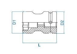 NASADKA DŁUGA UDAROWA 1" 41mm x 21mm x 87mm, 6-kąt, DO OSI TYLNEJ King Tony 85452141M