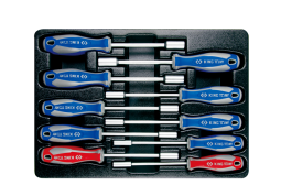 ZESTAW WKRĘTAKÓW Z NASADKĄ 10 cz. 6-13mm + 1/4", 5/16", WKŁAD DO WÓZKA King Tony 9-30110CR