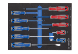 ZESTAW WKRĘTAKÓW 10 cz. KRZYŻAK + PŁASKIE, WKŁAD Z PIANKI EVA DO WÓZKA King Tony 9-31110MRV