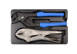 SZCZYPCE MORSA OKRĄGŁE SZCZĘKI 254mm, CHROM + SZCZYPCE NASTAWNE 7-POZ. UCHWYT PP+PPR 253mm, WKŁAD DO WÓZKA King Tony 9-40102GP