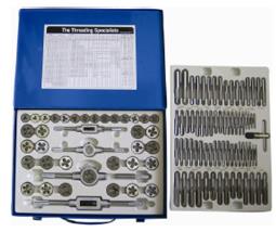 ZESTAW NARZYNEK I GWINTOWNIKÓW, 110-części, METRYCZNY 1" (M2x0 - M9x2,5) 1-1/2" (M10x0 - M18x1,5) Inny HC408038-1