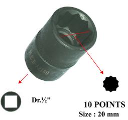 NASADKA 1/2", 10-kąt, 20mm, DŁ. 38mm DO TYLNEGO WAHACZA (HONDA CR-V) H.C.B HCBA2180