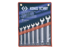 ZESTAW KLUCZY PŁASKO-OCZKOWYCH CALOWYCH 3/8 - 3/4" 7cz., ETUI King Tony 1207SR