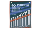 ZESTAW KLUCZY PŁASKO-OCZKOWYCH 8cz. 10 -22mm, ETUI King Tony 1208MR