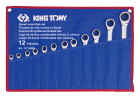 ZESTAW KLUCZY PŁASKO-OCZKOWYCH Z GRZECHOTKĄ JEDNOKIERUNKOWĄ 12cz. 8 - 24mm, ETUI King Tony 12112MRN