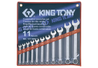 ZESTAW KLUCZY PŁASKO-OCZKOWYCH CALOWYCH 1/4 - 1", 11cz. ETUI King Tony 1211SR01