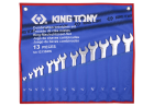 ZESTAW KLUCZY PŁASKO-OCZKOWYCH CALOWYCH 1/4" - 1", 13cz. ETUI King Tony 1213SRN