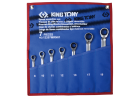ZESTAW KLUCZY PŁASKO-OCZKOWYCH Z GRZECHOTKĄ DWUKIERUNKOWĄ 7cz. 8 - 19mm, ETUI King Tony 12207MRN01