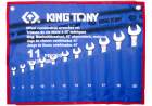 ZESTAW KLUCZY PŁASKO-OCZKOWYCH ODGIĘTYCH 11cz. 6 - 22mm, ETUI King Tony 1271MRN