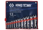 ZESTAW KLUCZY PŁASKO-OCZKOWYCH KRÓTKICH 12cz. 8 - 19mm, ETUI King Tony 1282MR