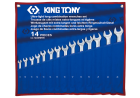 ZESTAW KLUCZY PŁASKO-OCZKOWYCH DŁUGICH 14cz. 8 - 24mm, ETUI King Tony 12A4MRN