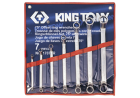 ZESTAW KLUCZY OCZKOWYCH ODGIĘTYCH 75° CALOWYCH 1/4 - 1.1/8", 7cz. ETUI King Tony 1707SR
