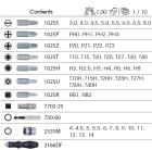 WKRĘTAK DO BITÓW 1/4" Z GRZECHOTKĄ + BITY + NASADKI, 55 CZ. King Tony 2555MR