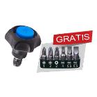 PROMOCJA-MINI GRZECHOTKA RĘCZNA 48 ZĘBÓW Z UCHWYTEM DO BITÓW 1/4" PLUS ZESTAW BITÓW 6 SZT. King Tony 2746P