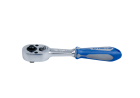 PROMOCJA-GRZECHOTKA Z PRZYCISKIEM 1/4" 24 ZĘBY 130mm UCHWYT GUMOWY. BLOKADA King Tony 2771-55G