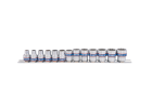 ZESTAW NASADEK 3/8" 13cz. KRÓTKIE 12-kąt. 7 - 19mm, SZYNA King Tony 3013MR