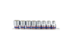 ZESTAW NASADEK 1/2" 8cz. KRÓTKIE 12-kąt. 10 - 22mm, SZYNA King Tony 4010MR
