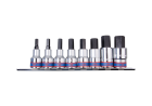 ZESTAW NASADEK Z KOŃCÓWKĄ HEX 1/2" 9 cz. KRÓTKIE 6 - 19mm ZESTAW NA SZYNIE King Tony 4108PR10
