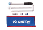 ZESTAW NARZĘDZI 1/2" 6cz. NASADKI 6-kąt. 17 i 19mm Z GRZECHOTKĄ, POKRĘTŁEM I PRZEDŁUŻKĄ King Tony 4306MRN