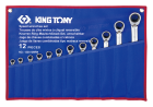 ZESTAW KLUCZY PŁASKO-OCZKOWYCH Z GRZECHOTKĄ DWUKIERUNKOWĄ 373A 12cz. 8 - 24mm, ETUI King Tony 122A12MRN