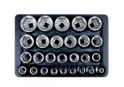 ZESTAW NASADEK 1/2" 27cz. KRÓTKIE 6-kąt. 8 - 36mm, WKŁAD DO WÓZKA King Tony 9-4557MR