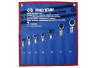 ZESTAW KLUCZY PŁASKO-OCZKOWYCH Z GRZECHOTKĄ DWUKIERUNKOWĄ 373A 7cz. 8 - 19mm, ETUI King Tony 122A07MRN01