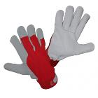 RĘKAWICE SKÓRZANE R319 ROZMIAR 9 SZARO CZERWONE (12 PAR) Inny KR319-09